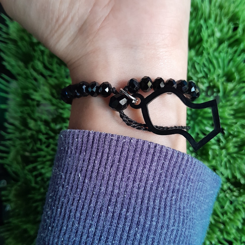 GELANG KRISTAL TEROMPAH HITAM