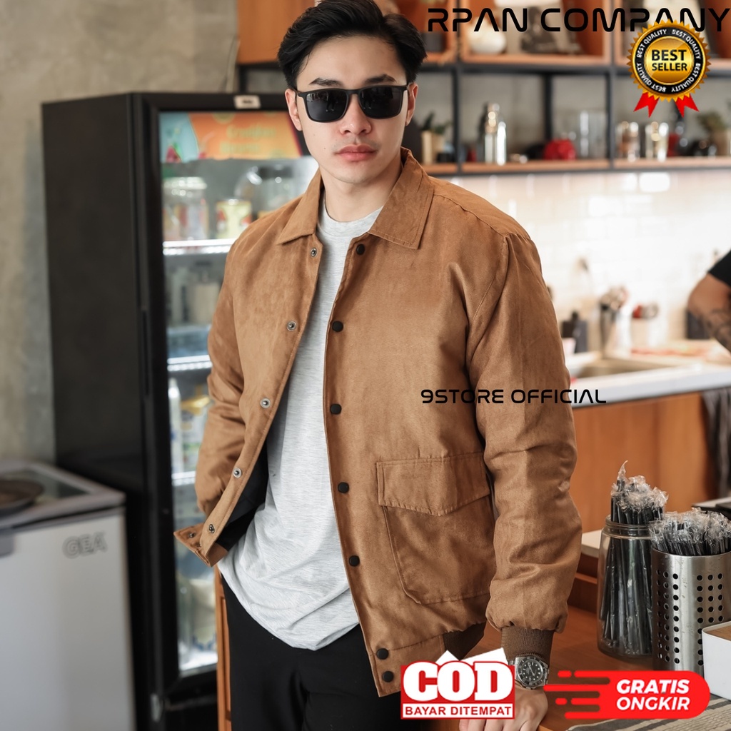 JAKET BOMBER KEREN OOTD TERMURAH /9StoreOfc - Jaket Bomber Suede Kiev / Bomber Jacket Suede Kancing 