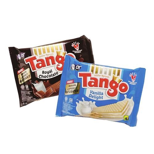 

Wafer Tango 47gr Rasa Coklat dan Rasa Vanilla Ecer 2000 - 1 dus isi 60 pcs