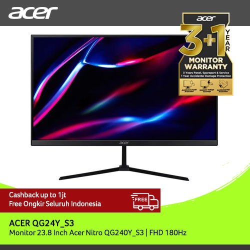 ACER MONITOR 23.8 INCH ACER NITRO QG240Y_S3 | FHD 180HZ ACER OFFICIAL STORE