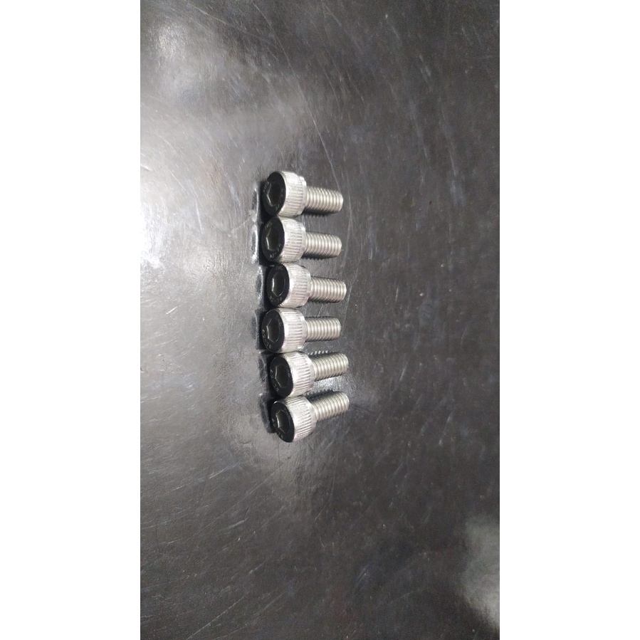Baut L stainless stenlis M8x10 drat 12 panjang 1cm kunci L6