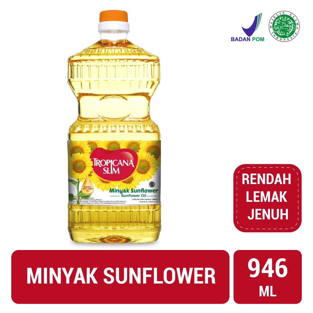 

Tropicana Slim Minyak Sunflower 946ml - Minyak Baik 100% Pure Sunflower Oil
