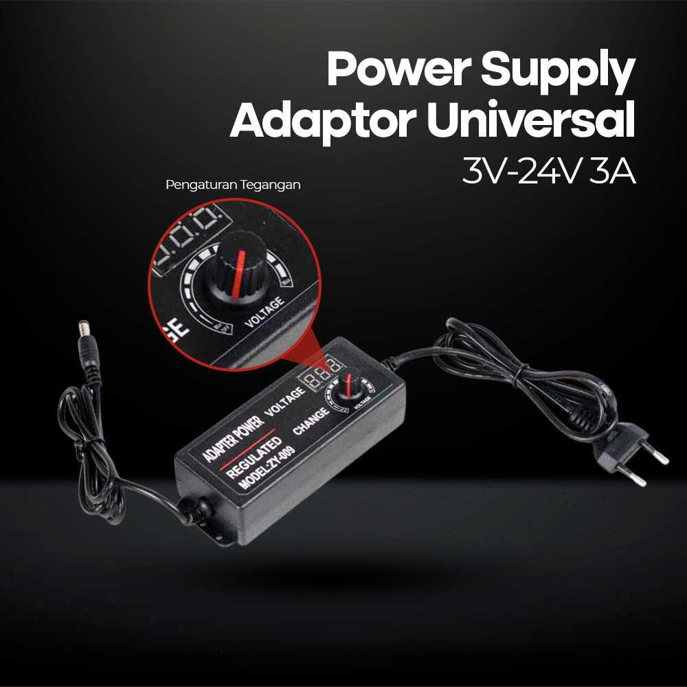 Lincoiah Adaptor Power Supply Converter AC to DC 3V-24V 3A Adjustable ZY-009 Laptop Portable Ac Aki Kering Modem Router Ke Bekas Macbook Type C Waroeng To Arah Adapter Wifi Murah Converter Surge Listrik Computer Store Modif Display Pendingin Kabel Char TK