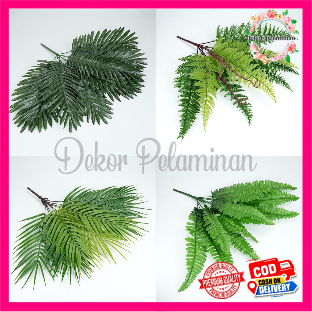 NEW DAUN PAKIS BOSTON GELOMBANG PALEM DURI ARTIFICIAL CABANG 9 TANAMAN DAUN HIAS PALSU PLASTIK