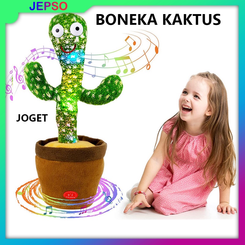 Mainan Boneka Kaktus Bergoyang dan Bicara Bisa Rekam Suara / Boneka Kaktus Cactus Toy Goyang Joget d