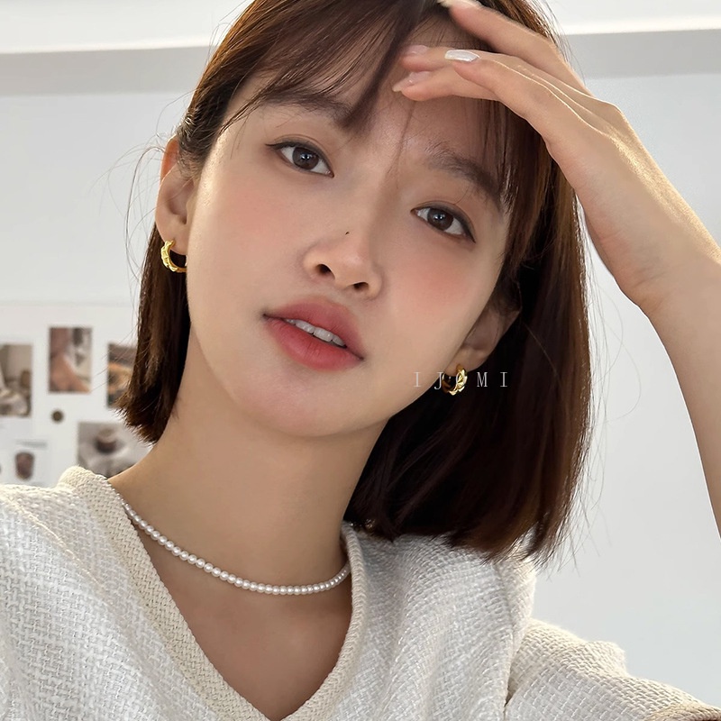 Korea Geometris Mini Kotak Anting Temperamen Minimalis Perancis Anting Geometris Wangi Kecil