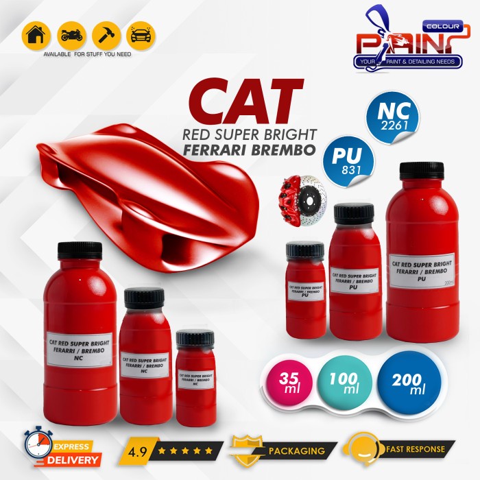 Cat Red Super Bright Ferrari Brembo PU NC 100ml 200ml