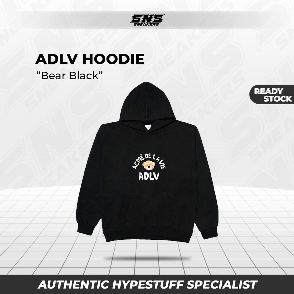 ADLV Hoodie Bear Black BNWT 100% Original Authentic
