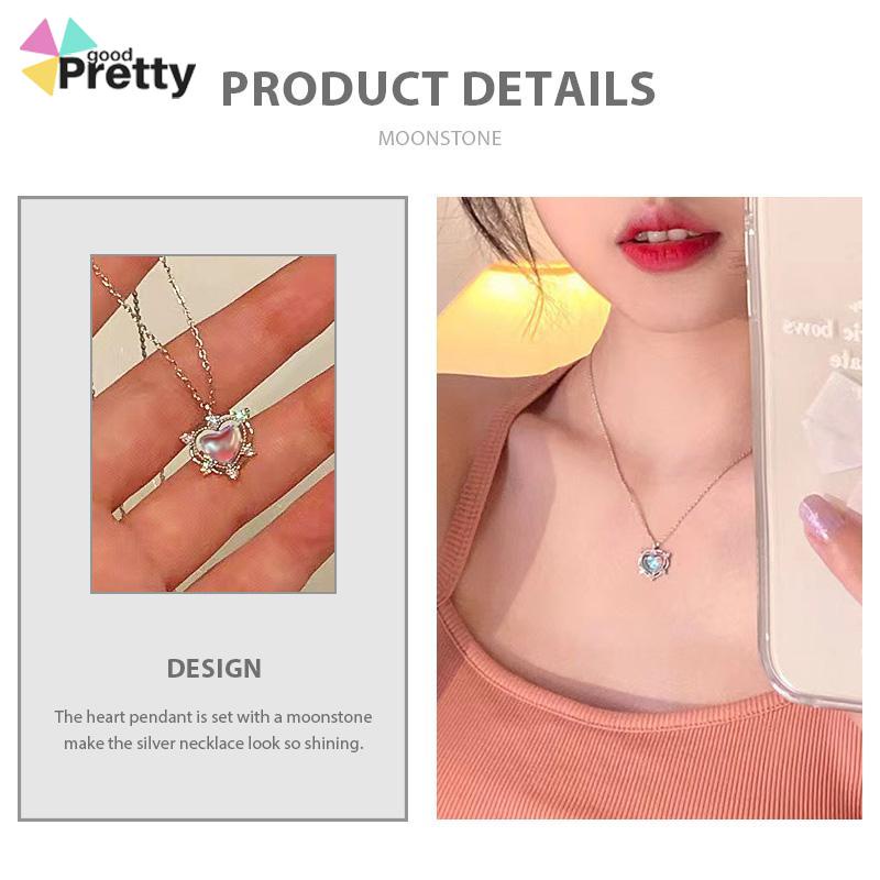 Kalung hati yang manis gaya mewah ringan musim panas wanita desain tinggi - PD