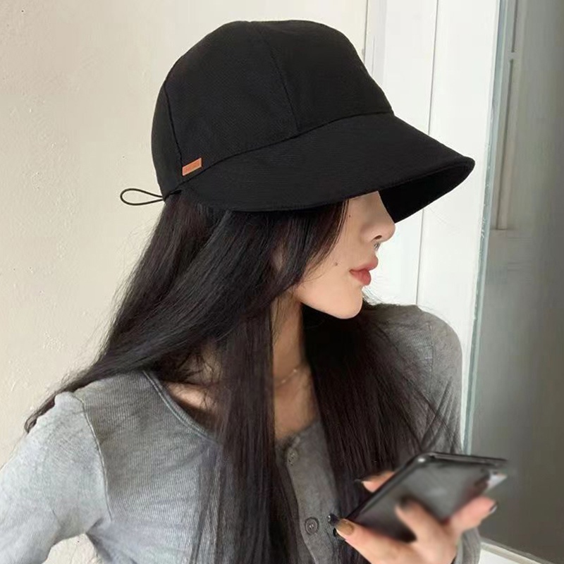 Topi Bucket Untuk Wanita Luar Ruangan Dapat Disesuaikan Memuncak Topi Fisherman Topi Korea Tabir Surya Bertepi Besar Topi Matahari