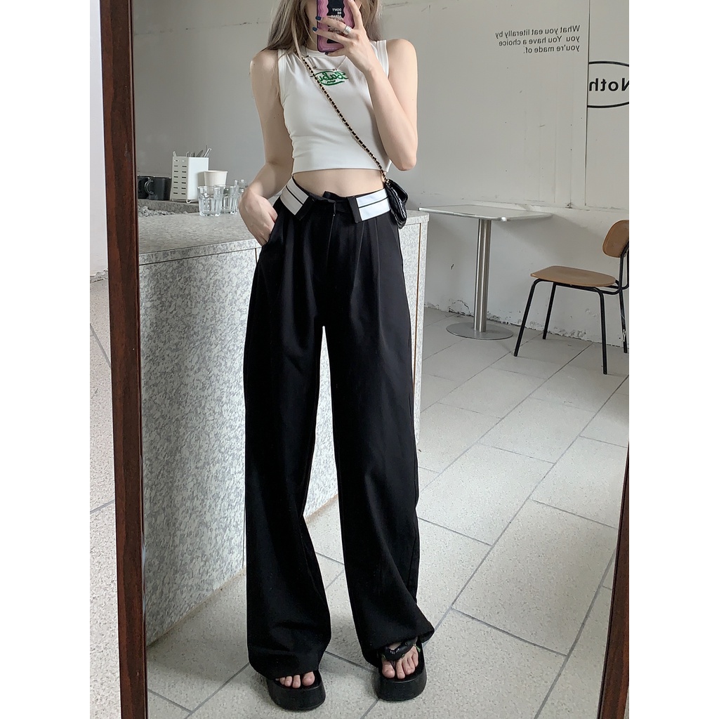 Celana Kulot Kekinian Wanita Premium Highwaist Loose Korean Style Import Celana Panjang Hitam