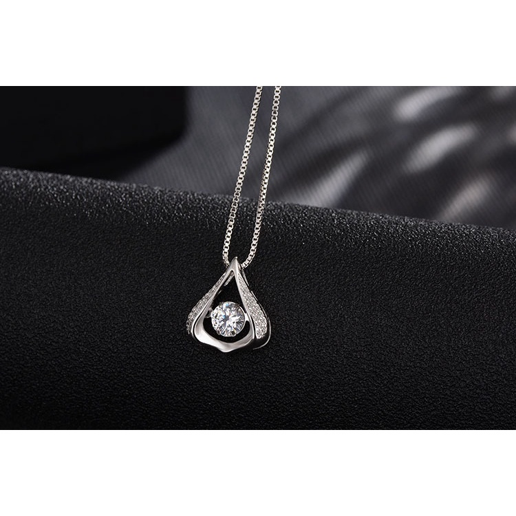 Goldkingdom Fashion Perhiasan Aksesoris Ready Stock Berbentuk Hati Droplet Perak Disepuh Kalung Wanita Tulang Selangka Rantai Perhiasan Liontin Jepang Dan Korea