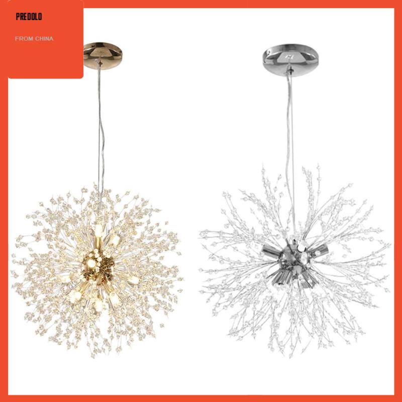 [Predolo] Lampu Gantung LED Light Stainless Steel Crystal Pendant Lighting Plafon