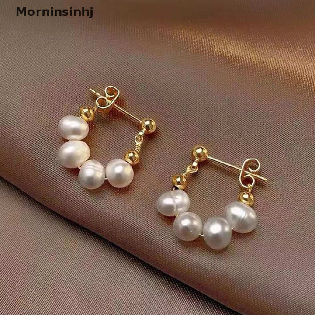 Mornin 1pasang Retro Baroque Pearls Menjuntai Anting Untuk Wanita Elegan Korea Sederhana Perhiasan Aksesoris Pesta Pernikahan id