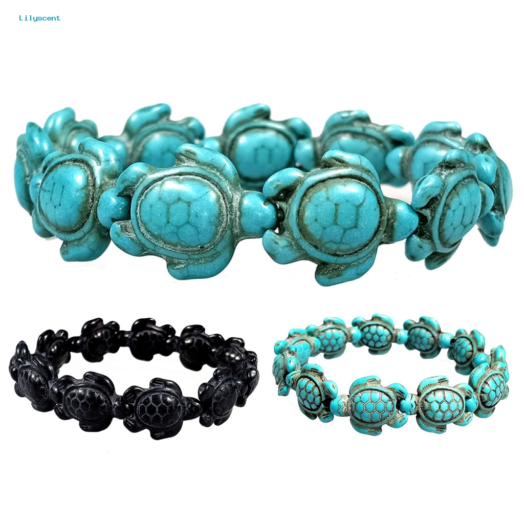 Lilyscent Wanita Pria Gelang Kasual Untuk Tanggal Handmade Turquoise Unisex Bracelet Cantik