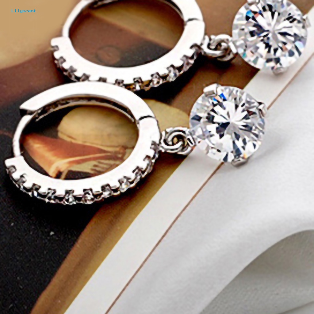 Lilyscent Alloy Earrings Untuk Tanggal Indah Anting Kristal Imitasi Menjuntai