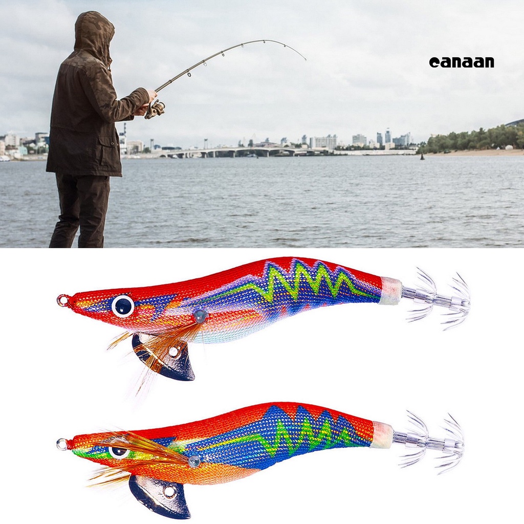 Cnn-squid Hook Umpan Desain Simulasi Kait Tajam Bercahaya Realistis Angling Glow-in-the-dark Kait Udang Kayu Memancing Luar Ruangan