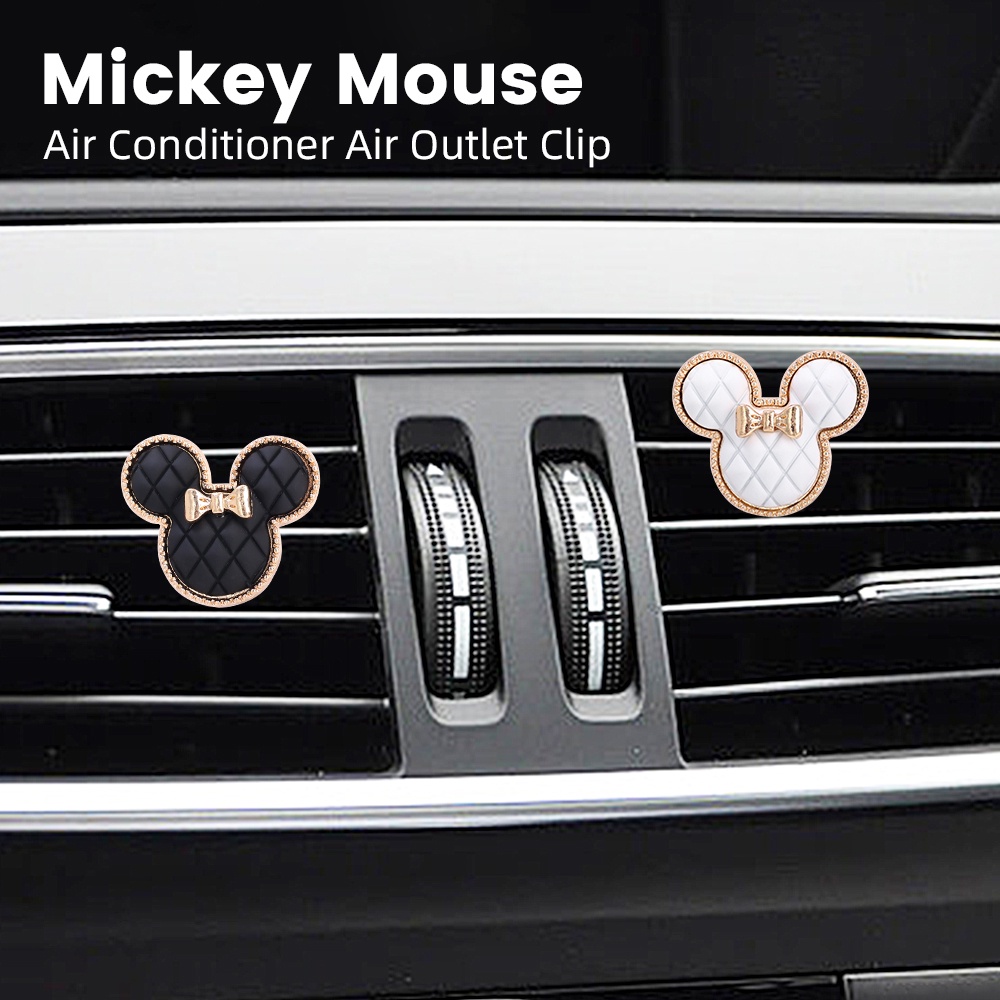 1pc Random Klip Ventilasi Outlet Mobil Minnie Mickey Mouse Lencana Tekstur Mewah Klip Ac Kartun Lucu Dekorasi Mobil Universal Aksesoris Interior Mobil