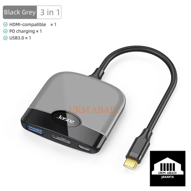 Kabel Adaptor USB Type C ke USB 3.0 HDMI PD Charging H106