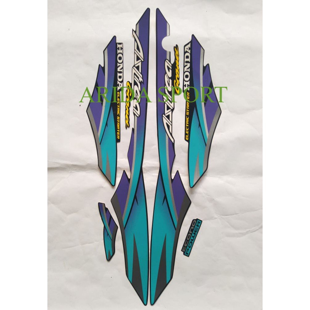 Stiker grand grand striping honda astrea grand 96 hitam biru