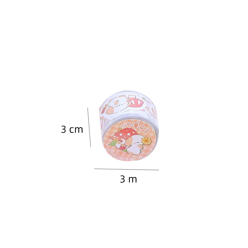 3meter Stiker Tape Seri Pet Kartun Lucu Jurnal Stiker Deco PVC Transparan