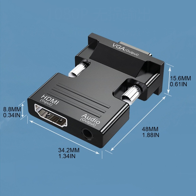 Zzz To VGA Converter Dengan 35mm Untuk PC Laptop TV Monitor Proyektor