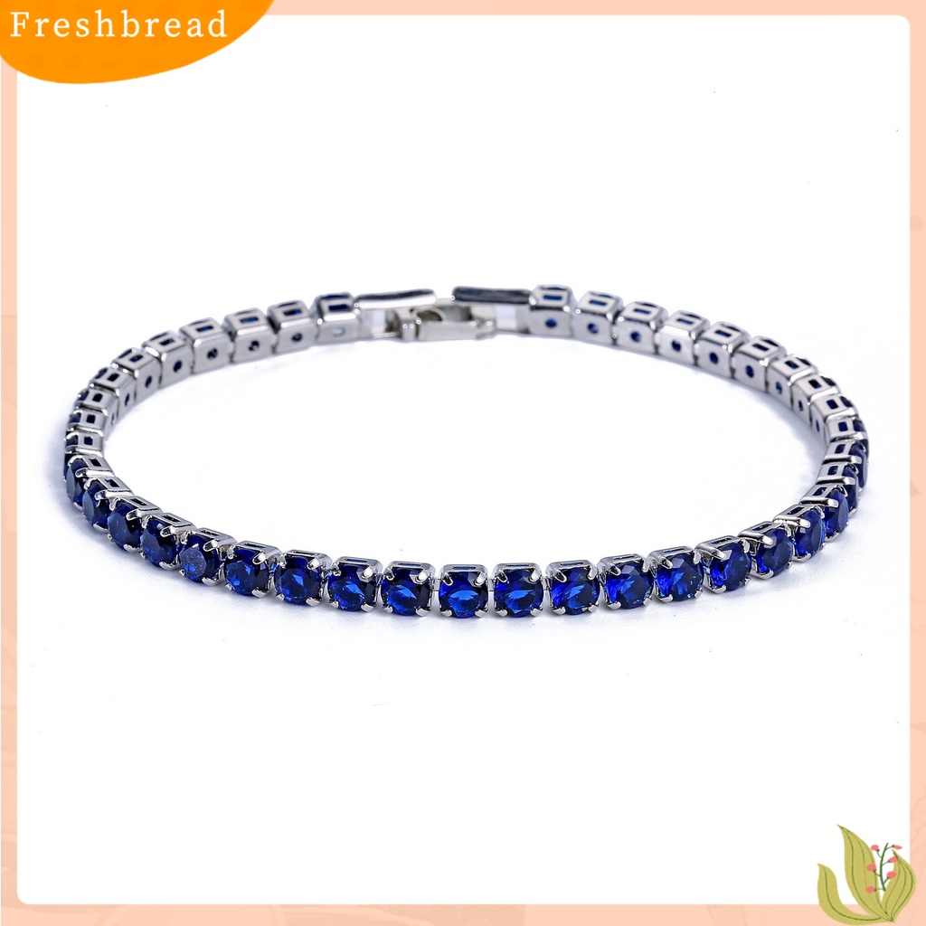 &lt; Freshbread &gt; Chic Gelang Berlian Imitasi Halus Indah Multicolor Sparkling Dress-up Ravishing Tennis Bracelet Wanita Perhiasan Pergelangan Tangan Untuk Perempuan