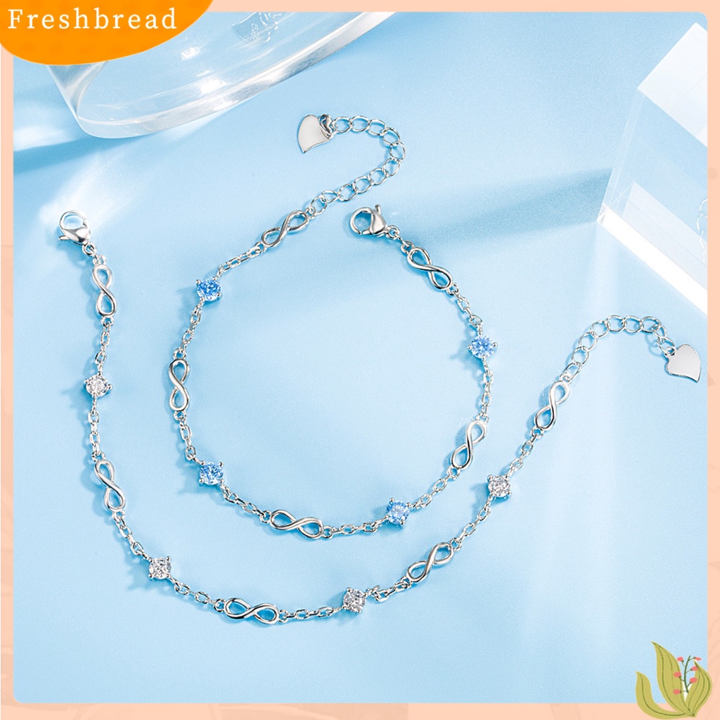 &lt; Freshbread &gt; Gelang Couple Sparkling Mirror Polish Dengan Rantai Ekstensi Anti-Oksidasi Nyaman Dipakai Hias Tembaga Adjustable Women Chain Bracelet