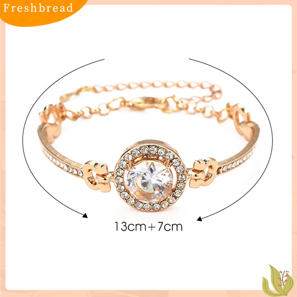 &lt; Freshbread &gt; Women Bracelet Sparkling Vibrant Color Lobster Clasp Design Adjustable Dengan Rantai Ekstensi Alloy Berlian Imitasi Bersinar Gelang Wanita Perhiasan Hadiah Untuk Perempuan