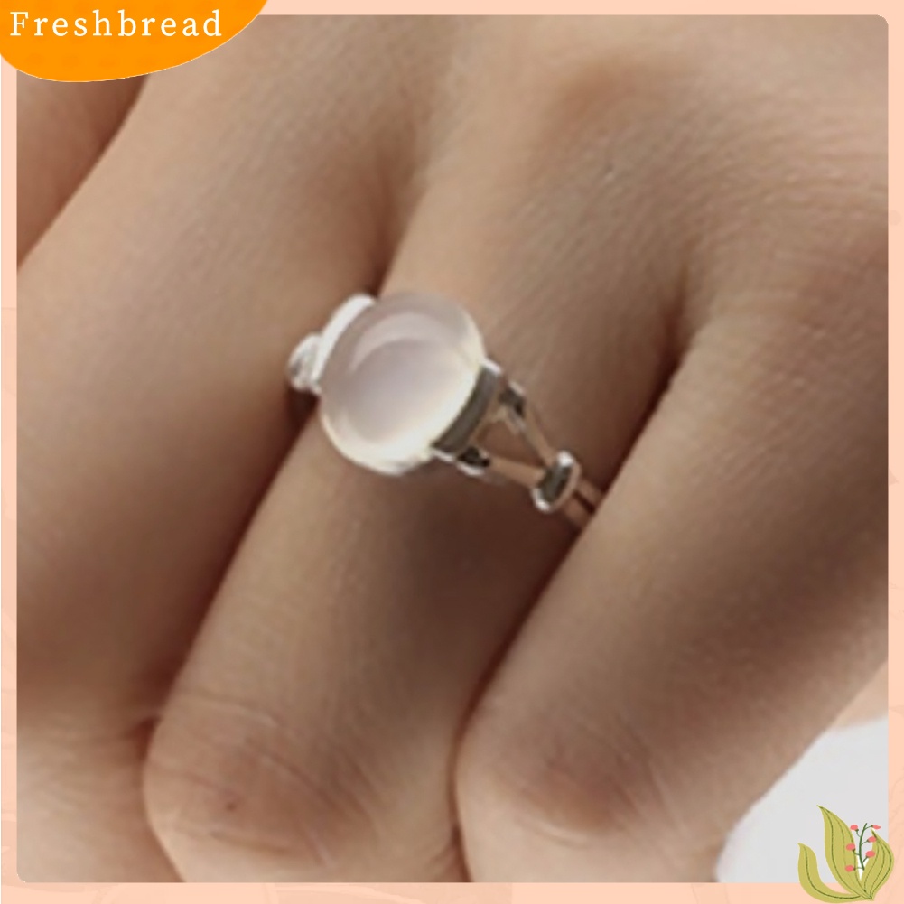 &lt; Freshbread &gt; Vintage Moonstone Bertatahkan Jari Cincin Wanita Perhiasan Pernikahan Hadiah Hari Valentine