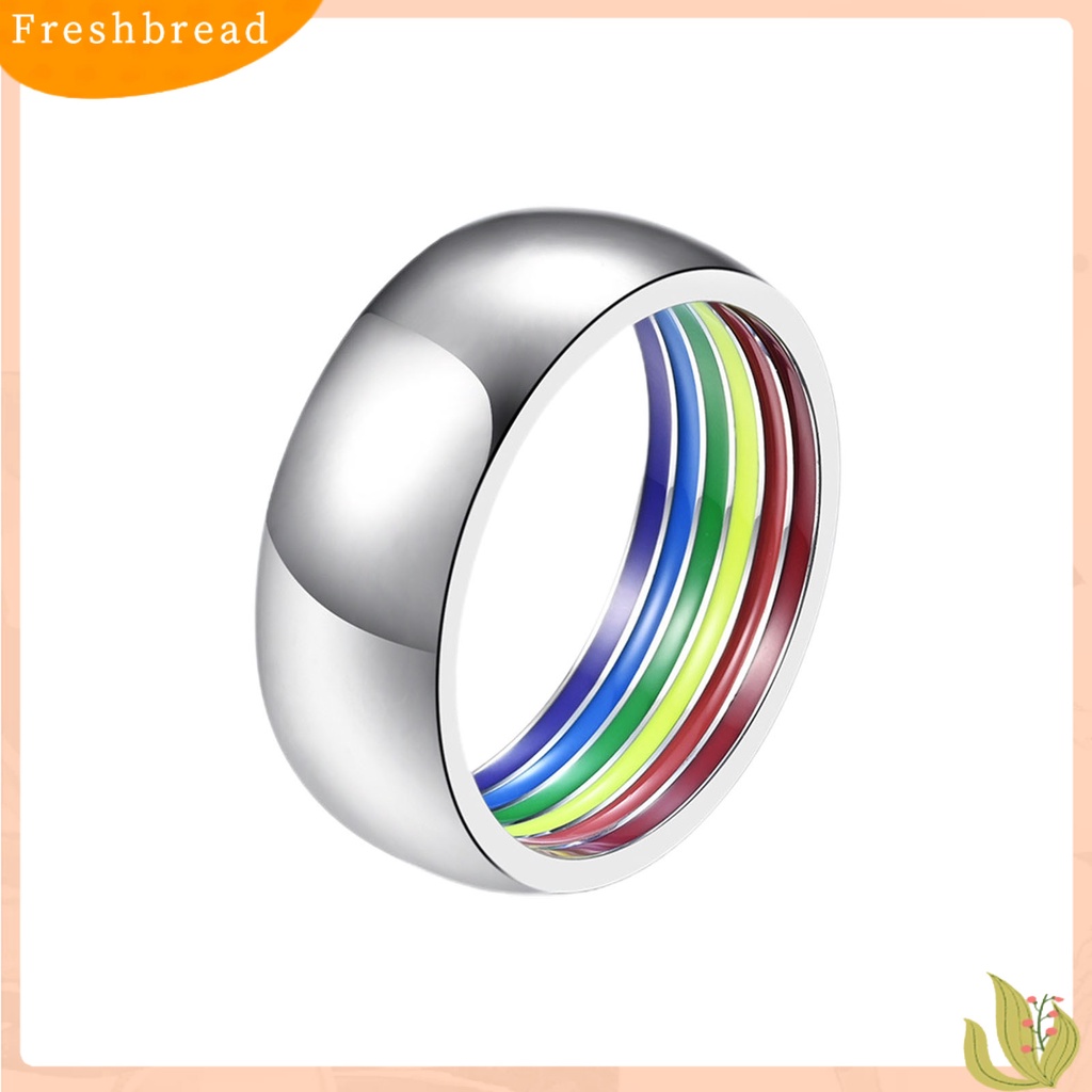 &lt; Freshbread &gt; Cincin Unisex Pelangi Arc Luar Perhiasan Fashion Penampilan Geometris Jari Ring Untuk Pernikahan