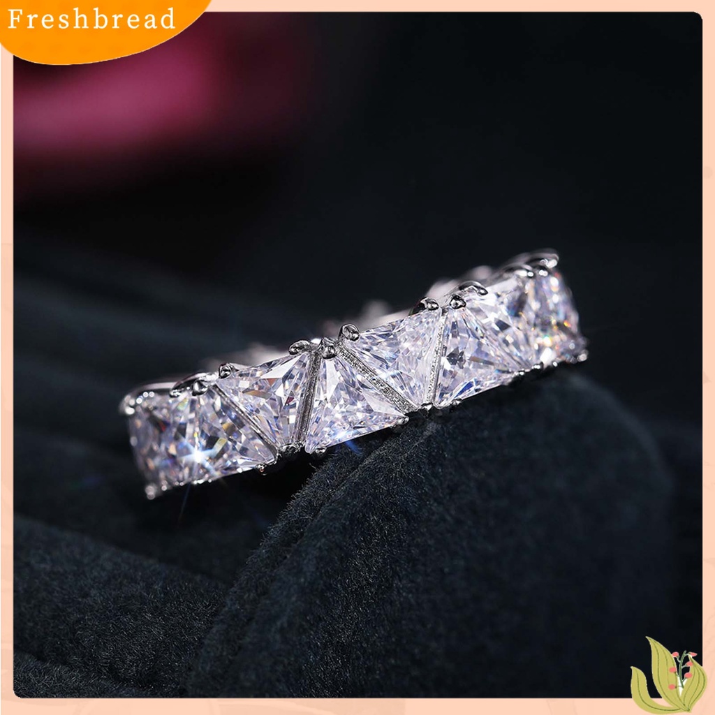 &lt; Freshbread &gt; Wanita Cincin Pengerjaan Halus Semua Pertandingan Tembaga Berkilau Elegan Jari Cincin Untuk Pertunangan