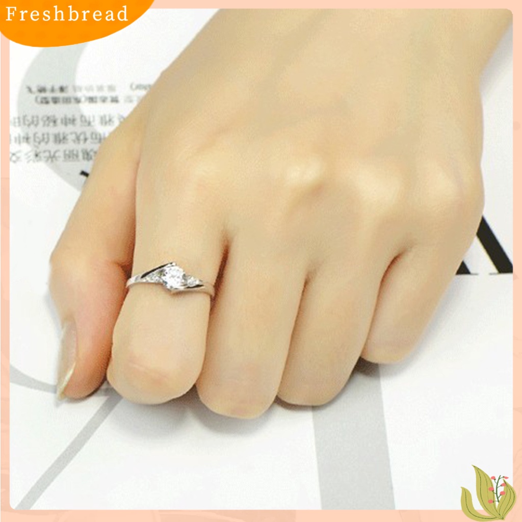 &lt; Freshbread &gt; Cincin Wanita Artistik Menawan Bersinar Cubic Zirconia Finger Ring Untuk Pakaian Sehari-Hari