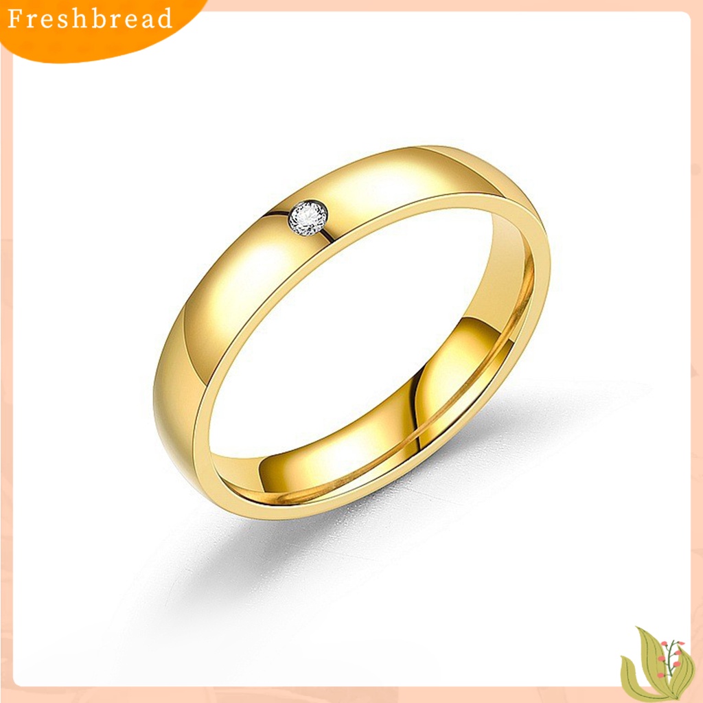 &lt; Freshbread &gt; Wanita Cincin Glossy Geometris Poles Permukaan Electroplating Tidak Luntur Wanita Berlian Imitasi Bertatahkan Pernikahan Cincin Pertunangan Band Hadiah Perhiasan Aksesoris