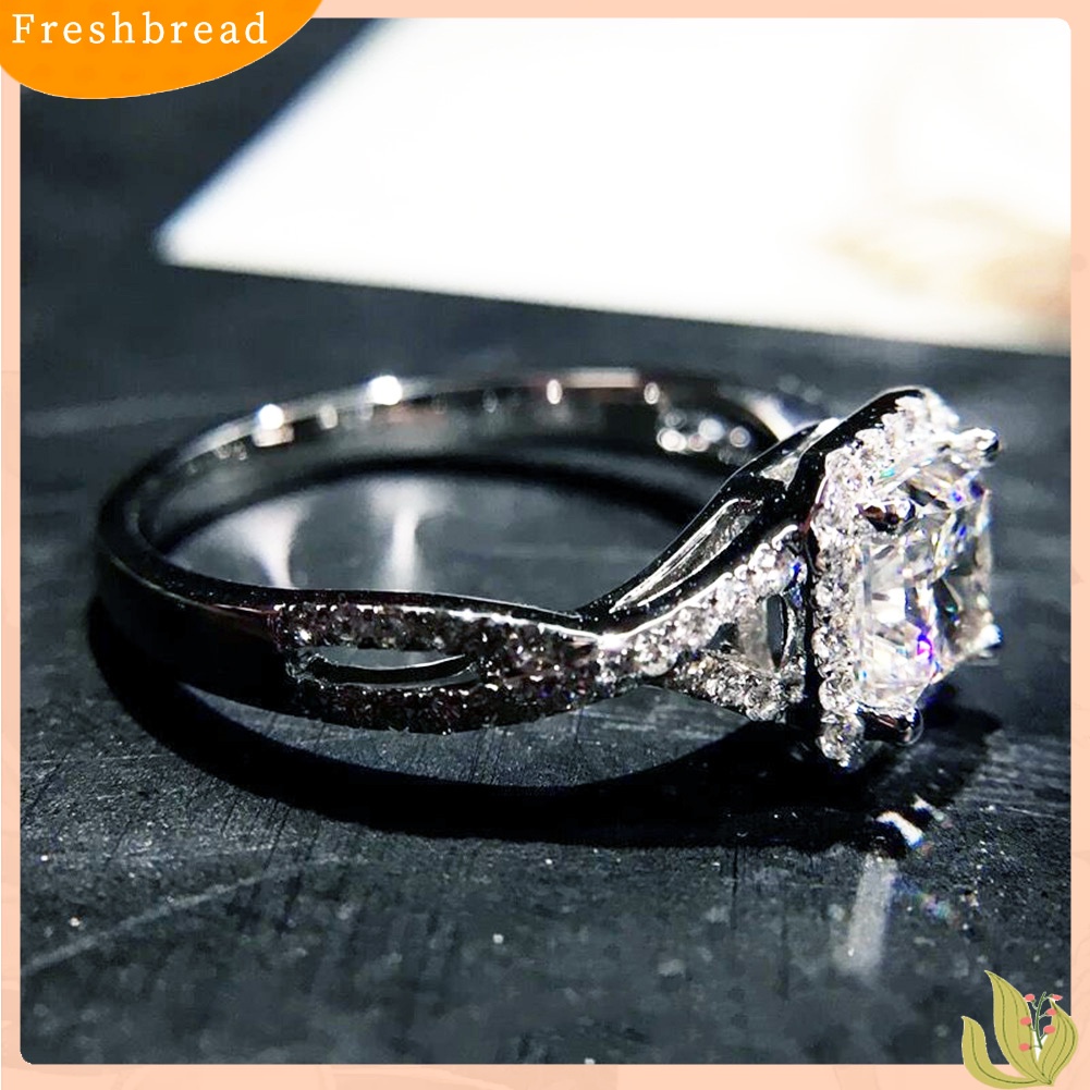 &lt; Freshbread &gt; Mewah Wanita Putri Potong Cubic Zirconia Pernikahan Pertunangan Cincin Perhiasan Hadiah