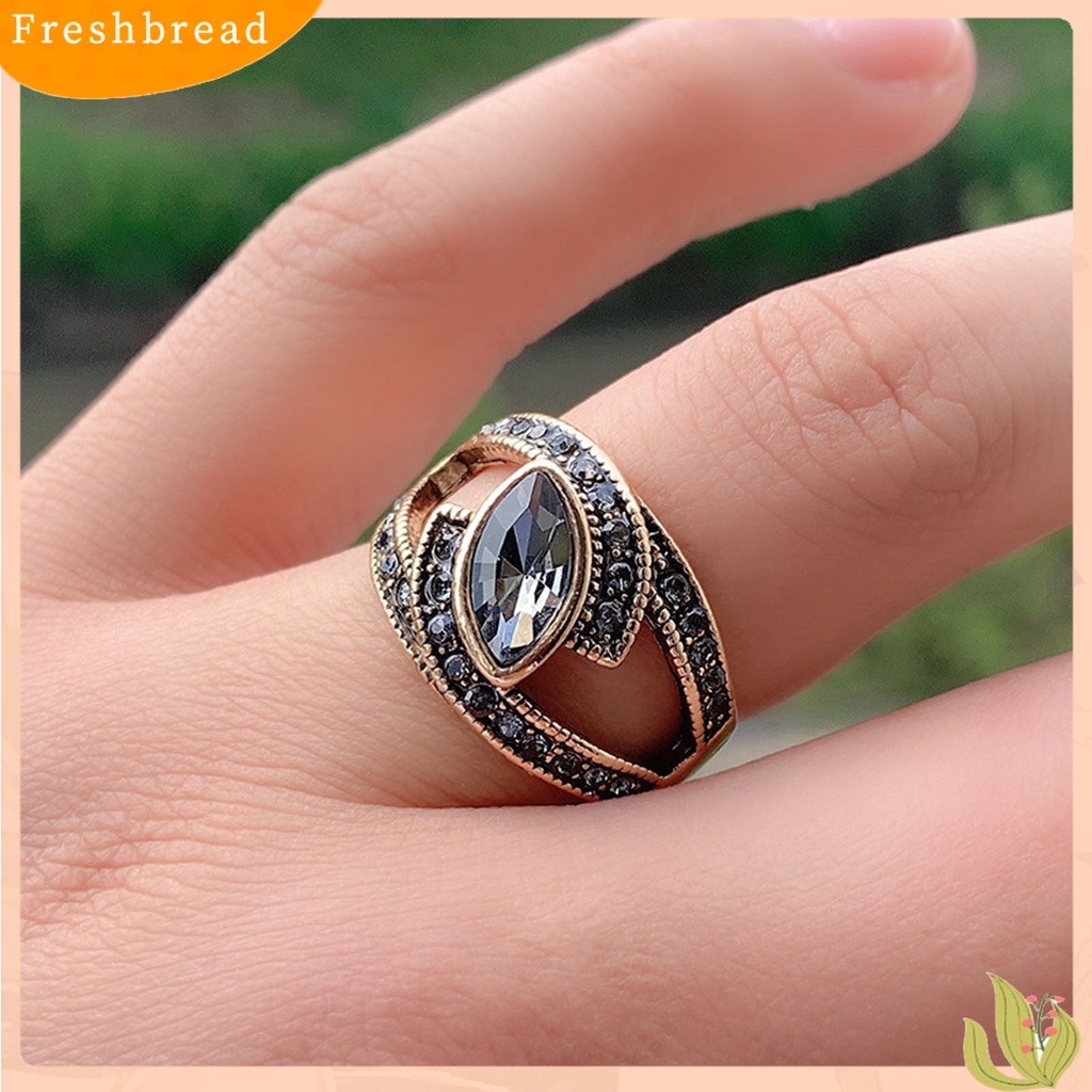 &lt; Freshbread &gt; Wanita Cincin Vintage Hollow Out Shiny Cubic Zirconia Knuckle Ring Untuk Pernikahan