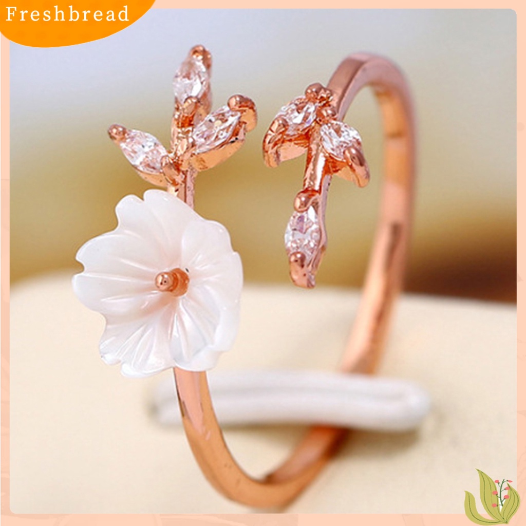 &lt; Freshbread &gt; Cincin Jari Cabang Pohon Bunga Rhinestones Perhiasan Ringan Terang Kilau Ring Untuk Tunangan