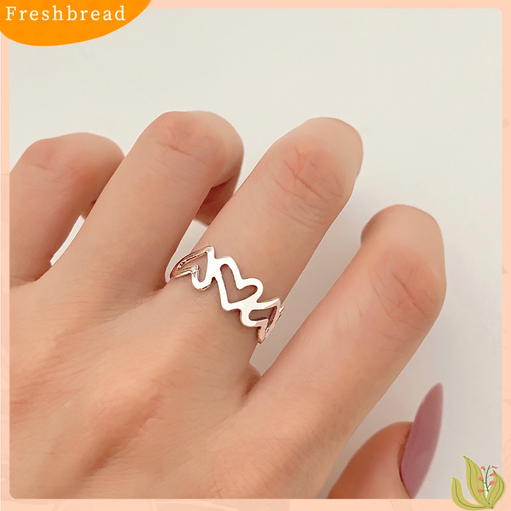 &lt; Freshbread &gt; 1pasang Finger Circlet Warna Solid Romantis Good-looking Matching Women Circlet Set Untuk Hadiah