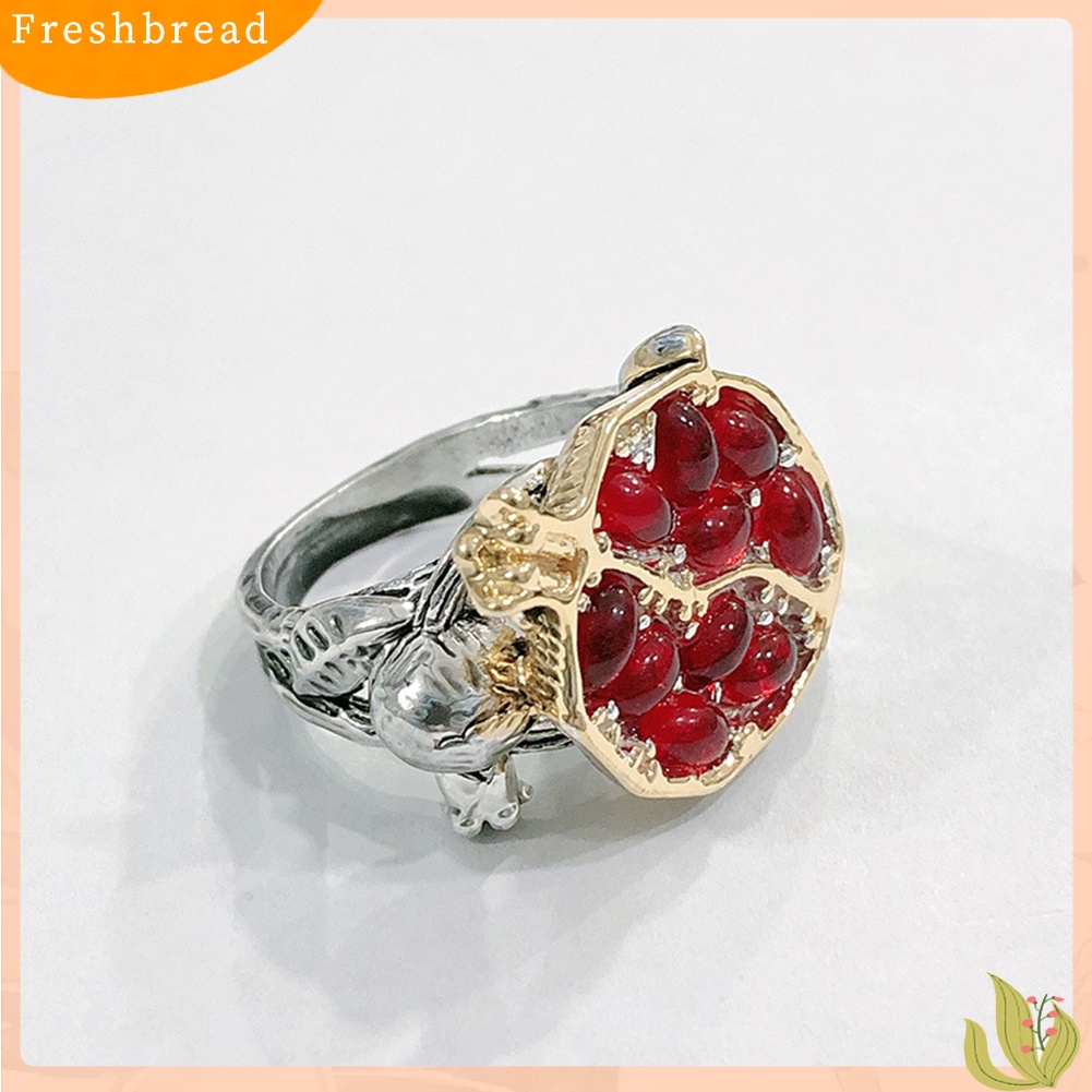 &lt; Freshbread &gt; Vintage Desain Delima Wanita Imitasi Garnet Alloy Jari Cincin Perhiasan Hadiah