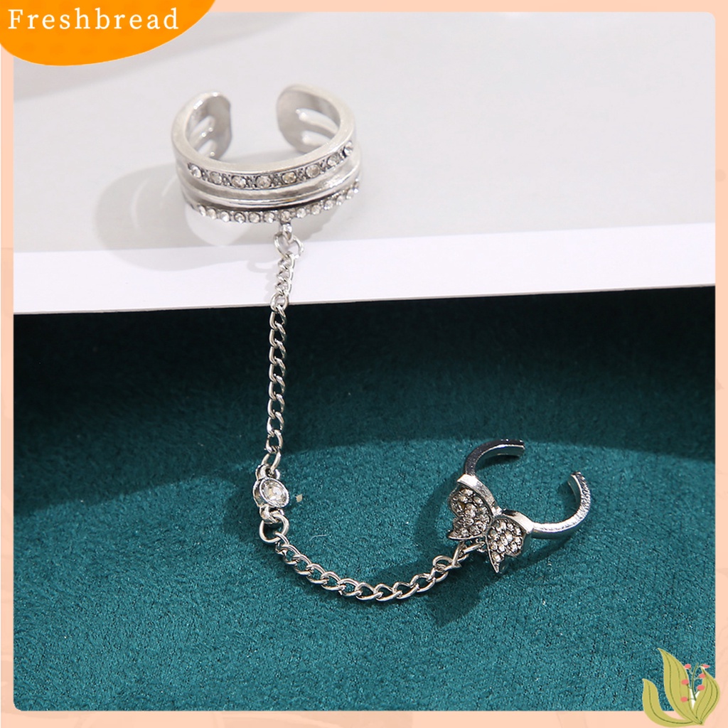&lt; Freshbread &gt; Jari Cincin Bentuk Indah Paduan Berkilau Upacara Pernikahan Kupu-Kupu Cincin Terbuka Perhiasan Bergaya Hadiah Ulang Tahun