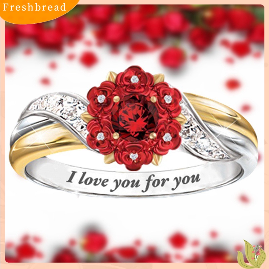 &lt; Freshbread &gt; Rose Ring Hias Cantik Portabel Wanita Cincin Hati Lumba Hewan Indah Untuk Pernikahan