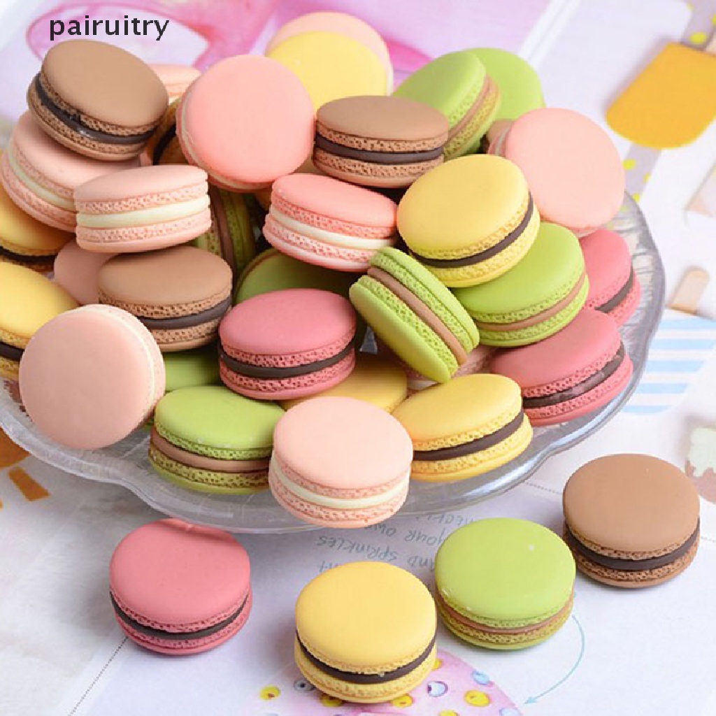 Prt 10pcs 1per12rumah Boneka Macaron Prancis Miniatur Boneka Model Makanan Mainan Anak PRT