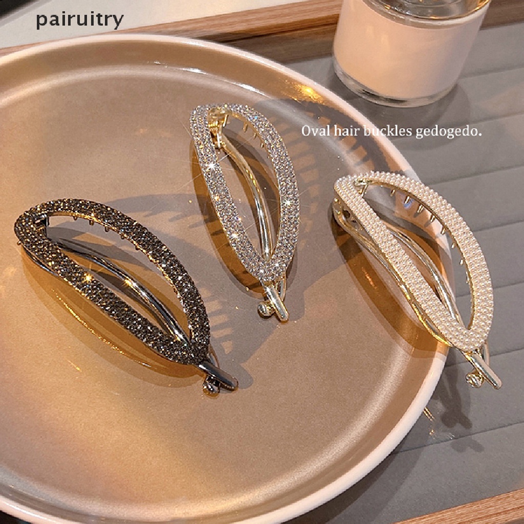 Prt Fashion Kodok Gesper Rambut Klip Berlian Imitasi Mutiara Jepit Rambut Barrette Hiasan Kepala Untuk Wanita Gadis Aksesoris Rambut Ponytail Claw Clip PRT