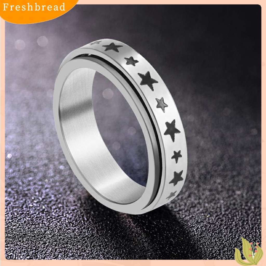 &lt; Freshbread &gt; Spinner Rings Tahan Lama Unisex Anti Karat Alloy Bulan Bintang Fidget Ring Cincin Stress Penghilang Kecemasan Untuk Pesta