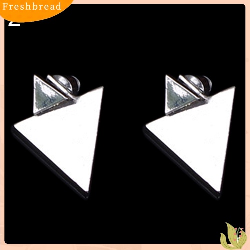 &lt; Freshbread &gt; Segitiga Asimetris Wanita Golden Silver Alloy Ear Studs Earrings Perhiasan Pesta