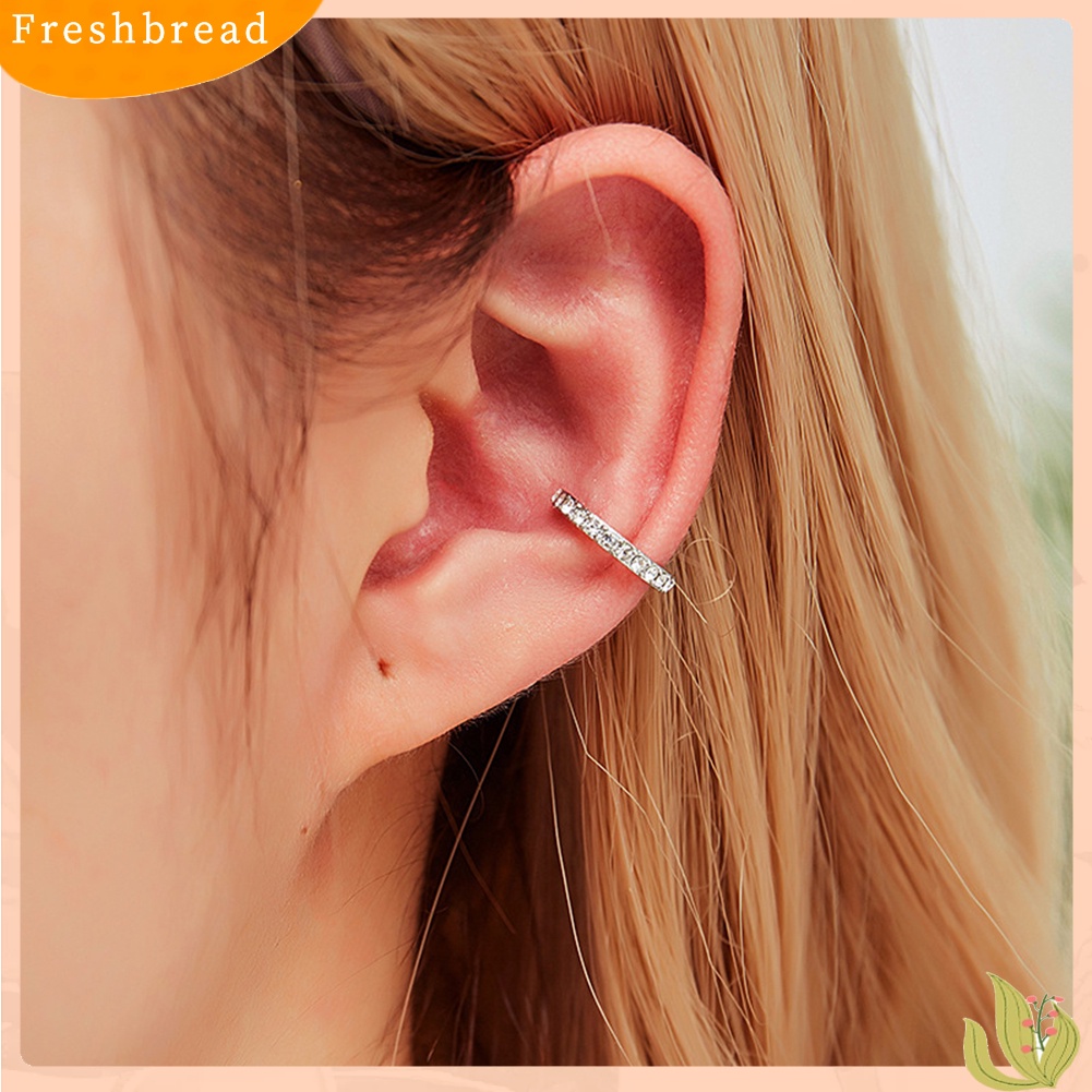 &lt; Freshbread &gt; 1Pc Wanita Berlian Imitasi Hias U Bentuk Telinga Klip Anting Non Piercing Perhiasan Hadiah
