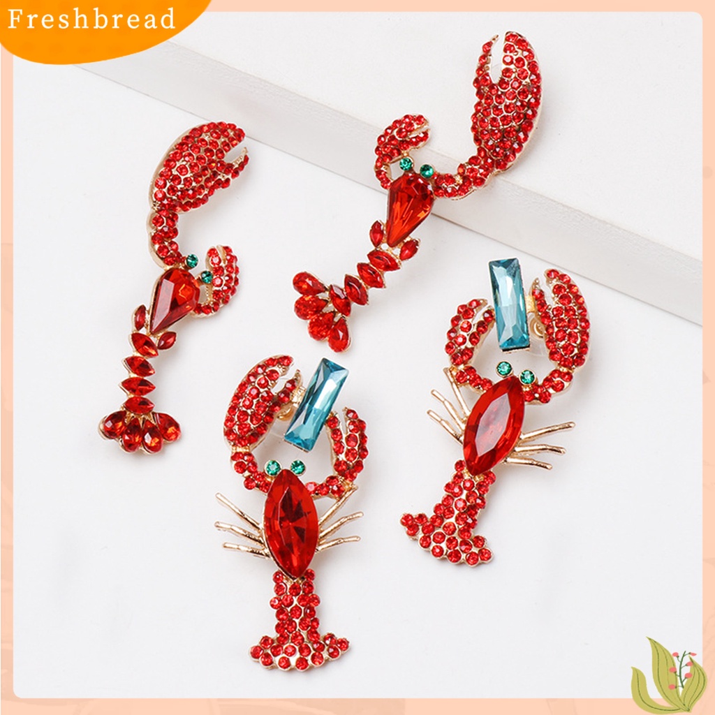 &lt; Freshbread &gt; Anting Menjuntai Kreatif Berlian Imitasi Hidup Lucu Lobster Sexy Eardrop Untuk Hadiah