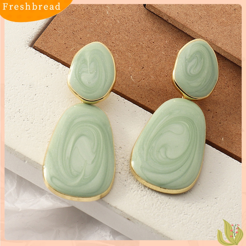 &lt; Freshbread &gt; Anting Warna Permen All-match Garis Kecil Anting Tetes Segar Menawan Untuk Club