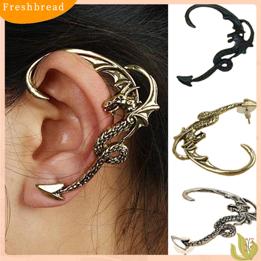 &lt; Freshbread &gt; 1Pc Anting Manset Telinga Vintage Fly Dragon Klip Telinga Kiri Untuk Club