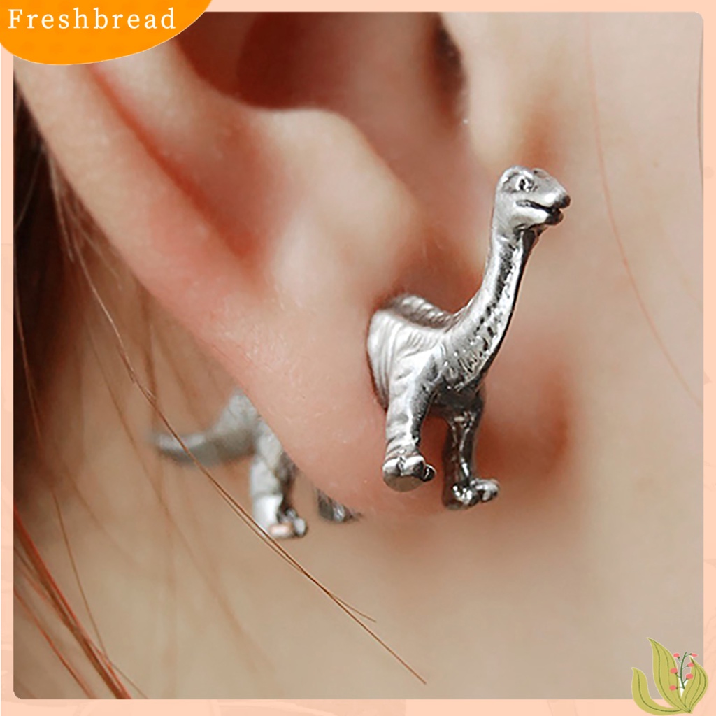 &lt; Freshbread &gt; Anting Indah Desain Dinosaurus Paduan Wanita Pria Perhiasan Pertunangan Earring Untuk Anniversary